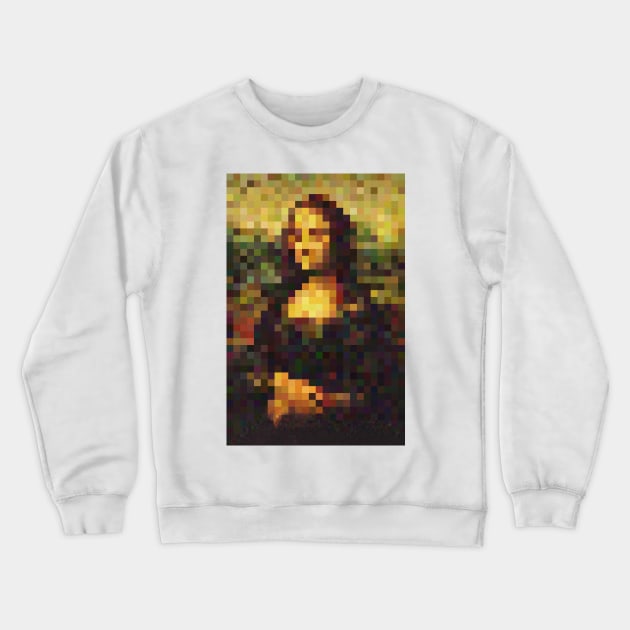 Mona Lisa Pixel Design Tee Crewneck Sweatshirt by DankFutura
